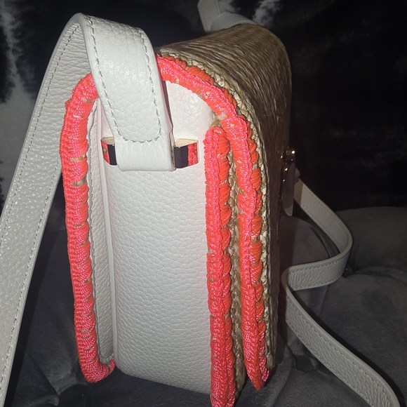 Nwot Kate Spade Nicola Raffia Twistlock Medium Shoulder Bag - Picture 3 of 6
